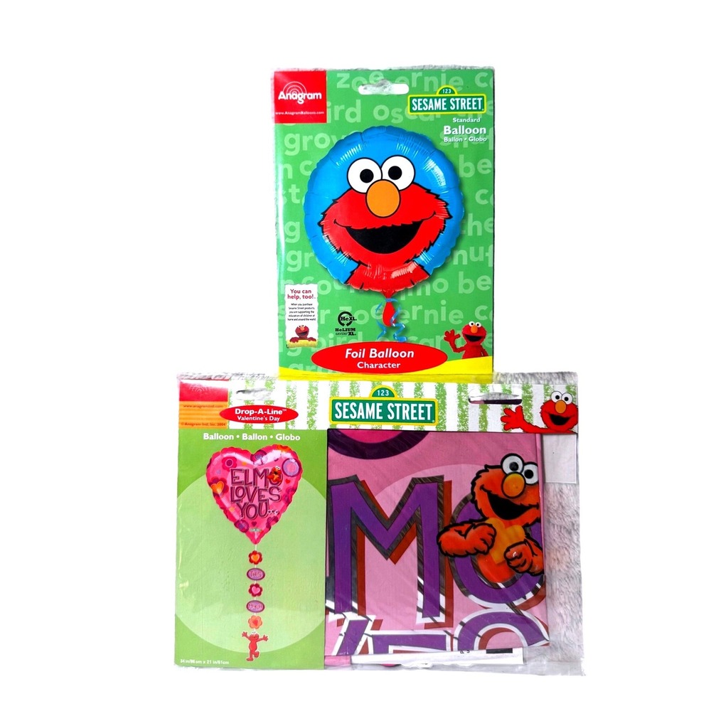 Anagram Sesame Street Elmo Foil
Balloon Set Bundle 2pc NEW
Vintage Y2K Birthday